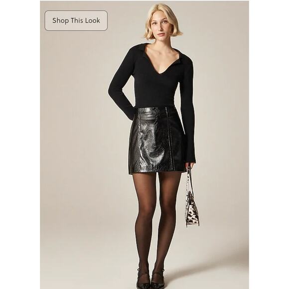 NWT J. Crew Fitted Pullover Sweater In TENCEL™ Lyocell Blend Black M *Flaw - Picture 3 of 10